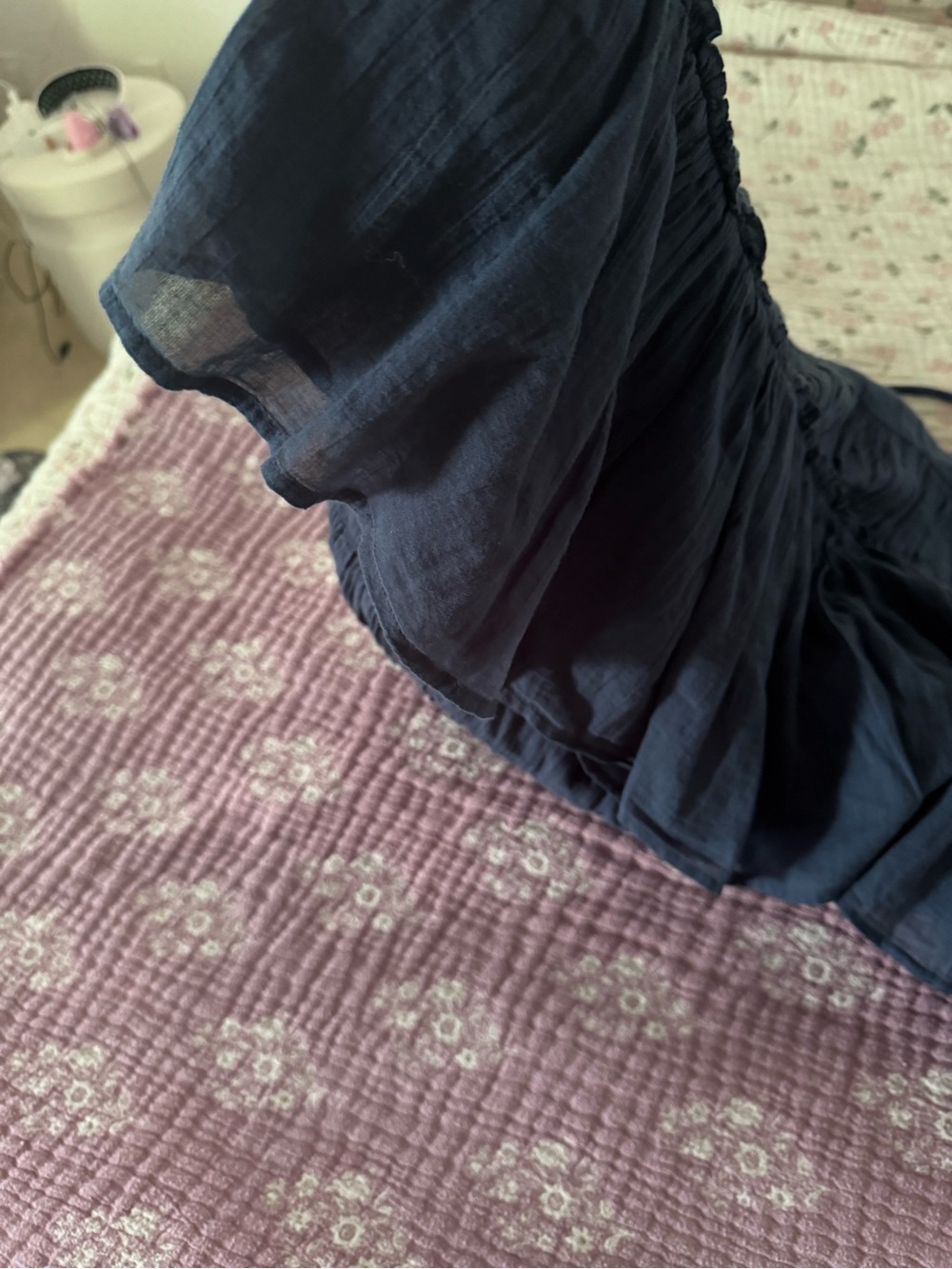 Dark Blue Tiered Maxi Dress with Spaghetti Straps - Picture 6 of 6
